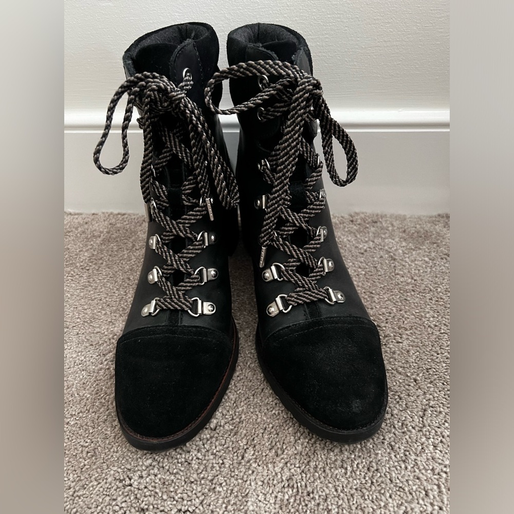 Sam Edelman Manchester black leather suede hiker boot